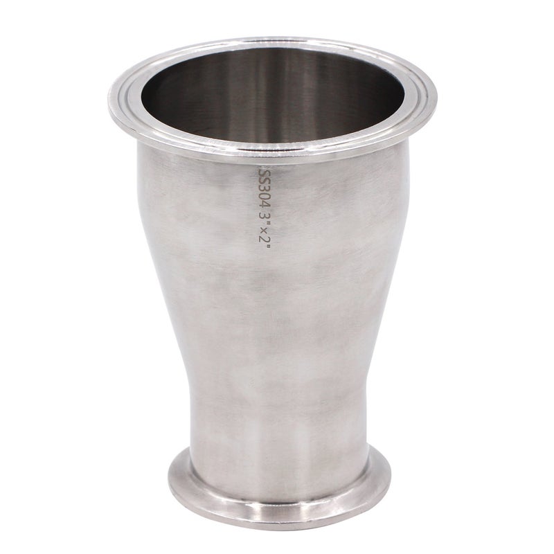 DERNORD Sanitary Fitting Reducer Fitting SUS304 Tri Clamp Ferrule Style 3" Tube OD to 2" Tube OD - Image 1